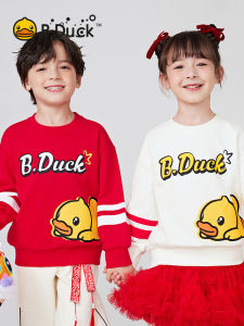 BDuck อินเทรนด์ เสื้อแขนยาว เสื้อฮู้ด ฤดูใบไม้ผลิ ฤดูใบไม้ร่วง เสื้อผ้าเด็กชายหญิง เสื้อสเว็ตเชิ้ต สวมใส่สบาย ผ้าฝ้าย โพลีเอสเตอร์ ผ้าผสม