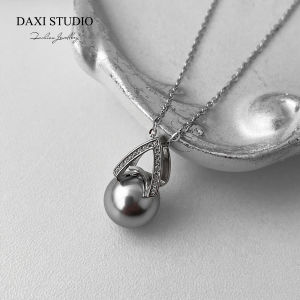 Pure Silver Earrings with Artificial Pearls Tent Ear Cuff Unique High-End Feeling S925 Silver Jewelry for Women Fashionable