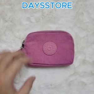 Ví Xu Cầm Tay Kipling Chất Liệu Vải Dù Họa Tiết Có Dây Đeo Cổ Tay Size 11x3x10cm ( ảnh thật )