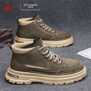 Warrior | Mens Autumn New High Top Thickened Heel Boots