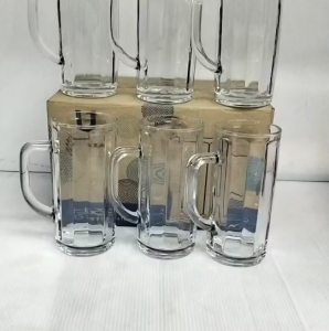 แก้วแบรนด์U-GLASS-367 ใส แบบหนามีหูจับ 1*6ใบ