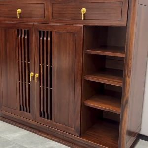 New Chinese Style Wooden Door Multi-Functional Shoe Cabinet Three Doors Bedroom Living Room Storage Cabinet Modern Simple