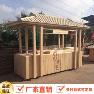 Portable Corrosion-resistant Wood Japanese Style Food Stall Car Mobile Night Market Snack Vehicle Customizable Human-powered Drive