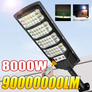 8000W LED Outdoor Solar Lights Integrated Super Bright Motion Sensor Solar Power Waterproof Garden Street Spotlight Wall Lamp