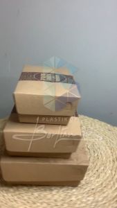 LUNCH BOX PAPER MOTIF KRAFT & KOTAK NASI TAKEAWAY