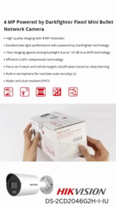 DS-2CD2046G2-IU Hikvision IP Camera CCTV Outdoor 4MP AcuSense Audio