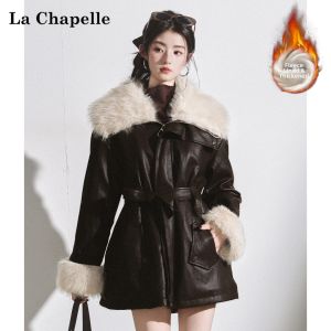 La Chapelle | Fur Collar Faux Fur One Piece Cardigan Winter Belted Thickened Outwear