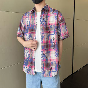 TUCANO | Cool Feeling Summer Short Sleeve Plaid and Dye Shirt