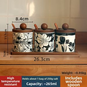Wall-Mounted Spice Container Set No Drilling Required