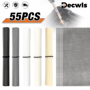 55Pcs/110Pcs Welding Tools PP White PP Black PE PVC ABS Plastic Welding RodStainless Steel Woven Metal Mesh Home Welding Mesh