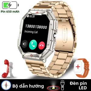 Đồng Hồ Thông Minh Bền Bỉ Dành Cho Người Lớn Với GPS Pin 650mAh Khả Năng Chống Nước 3ATM Gọi Bluetooth Chức Năng Thể Thao Theo Dõi Nhịp Tim Theo Dõi Giấc Ngủ - Nam/Nữ