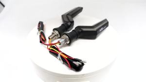 KEVANLY | 2PCS Scythe Shape Motorcycle Turn Signal LED BlinkerDual Color for Motor ATV UTV Driving & Turning Front Rear Blinker 12V Cool