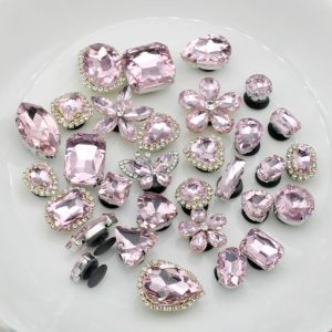 สีชมพู Rhinestone ตกแต่งรองเท้าหัวเข็มขัด Diy อุปกรณ์เสริมตาไก่รองเท้า Charm ทันสมัย ผีเสื้อ ดีไซน์ สําหรับ Active Wear