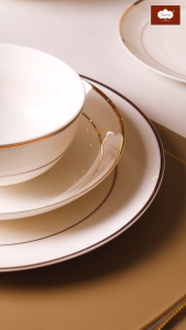 Vantage Fine Porcelain Plato Gold 6 in 1 Soup Plate
