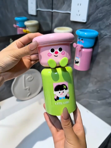 OFM-C1337 Tempat Sikat Gigi Tempel Magnet Karakter Anak Lucu Magnetic Toothbrush Holder Set Cangkir