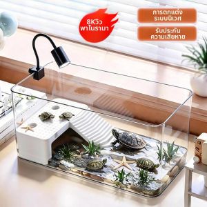 Mabalo | Turtle Terrarium Aquatic and Terrestrial Ecosystem Decoration Desktop Fish Tank Integrated Molding