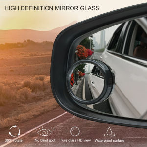 2pcs Car Rearview Mirror Small Round Mirror 360 Degree Adjustable Blind Spot M-15