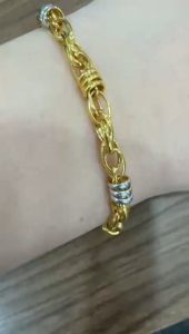 Poh Heng Jewellery 22K Interlink Belcher Bracelet in Yellow White Gold[Price By Weight]