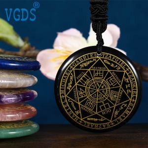 Natural Crystal Quartz Seven Archangels Amulet Necklaces Michael Men Seal of Solomon Talisman Necklace Protection Jewelry Collar
