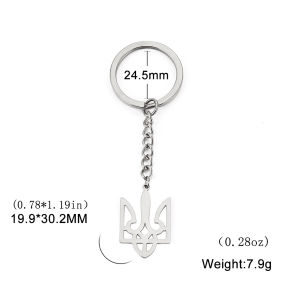 Ukraine National Emblem Keychain Ukrainian Symbol Rings Holder Steel Gold Color Jewelry Bijous Badge Bag Pendant Car Key Chains