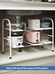 Lifinity Kệ Gầm Bồn Rửa Nhà Bếp  Kệ Xoong Nồi Đa Năng1&2 Tầng Đen&Trắng Chiều Dài Có Thể Điều Chỉnh