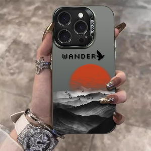 Bandai | Ốp Lưng Cứng Sunset Snow Mountain Cho Xiaomi Redmi - Vỏ PC Hai Lớp Chống Trầy Xước Chống Bụi Mờ Đổi Màu Ánh Kim