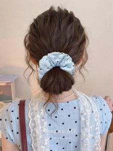 MENGWU | Low Bun Elastic Durable Polka Dot Large Headband Ponytail Hair Rope
