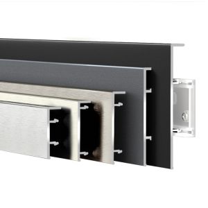 BEIQIVI | Straight Snap Aluminum Stainless Steel Minimalist Design Black Skirting Board