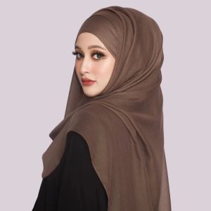 Jifang Plain Cotton Linen Large Long Pashmina Hijab Shawl Head Scarf Muslim Hijabs Shawls 185x85cm YW17