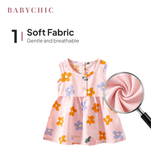 Gaun Budak Perempuan 0-6 Years Baby Girls Floral Dress Sleeveless Cotton Casual Baju Kanak