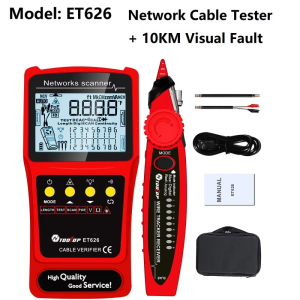 Máy Kiểm Tra Cáp Mạng Di Động TOOLTOP 600M Máy Định Vị Lỗi Trực Quan POE Đồng Hồ Vạn Năng AC/DC NCV Để Sửa Chữa Cáp