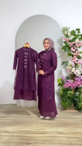 Gamis Yasmin Couple Ibu dan Anak Umur 5-16thn Kebaya Ibu dan Anak Perempuan