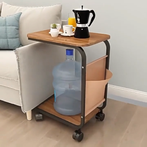 Serene Sofa Side Table Modern Simplicity Movable Coffee Table for Home Bedroom Storage Rack