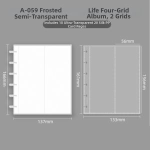RINGNOTE | Simple Transparent Vertical Card Storage Book With Mushroom Snap Closure