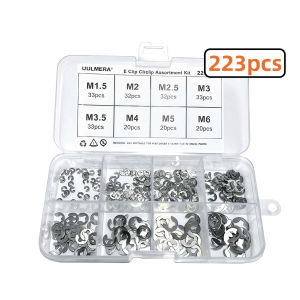 Bộ Dụng Cụ Kẹp Chữ E Bằng Thép Không Gỉ 304 223/346 Chiếc Bộ Vòng Giữ Ngoài Kích Thước M1.5-M15 Vòng Kẹp Metric Dùng Cho Hàng Hải Và Ô Tô