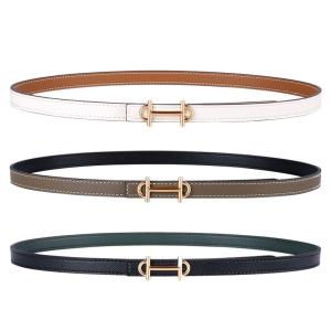 Double-Sided Kelly Belt Womens Genuine Leather Waist Belt for Dresses And Skirts Autumn Winter Fashion Decorative Belt
