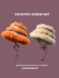 Rabbit Fur Knitted Hat Female 2024 New Arrival Autumn and Winter Plush Fisherman Hat Fashion All-Match Face-Looking Small Wool Bucket Hat