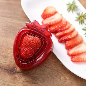 Stainless Steel Manual Strawberry Slicer - Suitable for Berries Cherries Easy to Clean Perfect for Smoothies Kitchen Tool