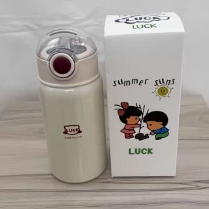 Cốc giữ nhiệt LUCK bình giữ nhiệt thể tích 450ML có ống hút chất liệu inox 304 - Hoàng Thịnh SG
