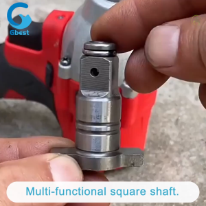 Gbest Electrical Impact Wrench Square electric wrench adapter Strike Block T Shaft Part Aluminum Head Dual Use Accessories Cordless Part Power Tool 通用配件电扳手 打击块T型轴 2106铝头 两用四方轴 电动扳手齿轮