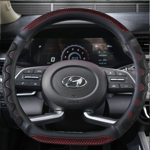 New 2022 Seventh Generation Elantra Leather Steering Wheel Cover Modern Car Handle Cover All Seasons Universal Car Accessories