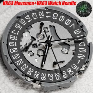 VK63 VK63A Movement Black/White 3H Date/Disc Wheel Version with VK63 Watch Hands Luminous 6-Hands Watch Needle Accessories