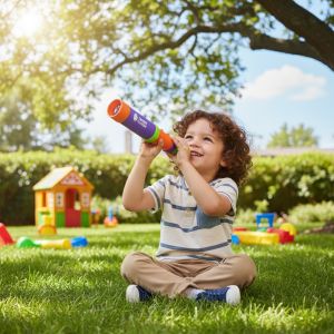8X Monocular-Telescope For Kids Educational Toy With 3-Section Retractable Design And Adjustable Focus