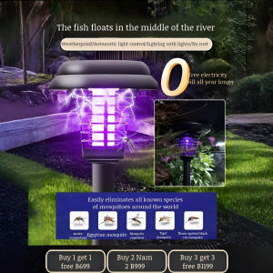 Solar Mosquito Lights Waterproof Outdoor Villa Garden Flytrap Lights Outdoor Courtyard Mosquito Trapping Electric Shock Insecticide Mosquito Repellent太阳能灭蚊灯