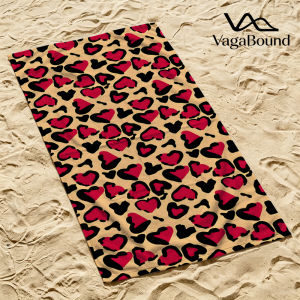 Heart Leopard Print Luxury Beach Towels Crafted from Combed Cotton Plush and Absorbent Beach Towel or Pool Towels