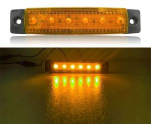 1 Pc - 6 LED 24V Double Adhesive Truck Marker Indicator Light Signal Lamp For All Vehicles
