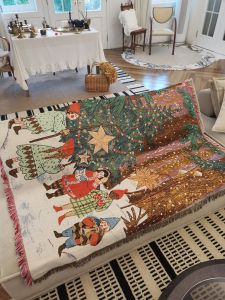 Merry Christmas American Style Sofa Blanket Decorative Cushion Cover Dustproof Anti-slip Machine Washable Polyester Cotton