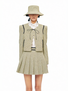 Original Design Exclusive Style Houndstooth Elegant Short Coat