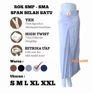 ROK PANJANG WARNA PUTIH SPAN BELAH 1 SERAGAM SMP/SMA BAHAN HIGT TWIS HALUS DAN LEMBUT REEL FICTURE COD TERMURAH
