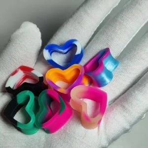 14-16pcs Heart Silicone Flexible Ear Tunnels Gauges Plugs Colorful Stretchers Expander Double Flared Flesh Tunnels Ear Piercing